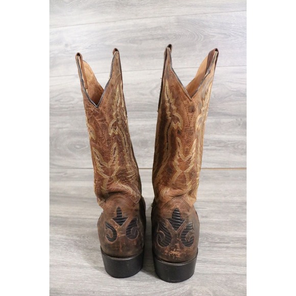 JB Dillon Mens Genuine Brown Goat Leather Western Boots JBM2213 Size 11D - Picture 7 of 10